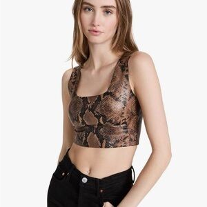 Commando Brown Snake Pattern Crop Top